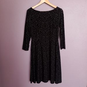 Talbots Burnout Jacquard Velvet Fit n' Flare Dress